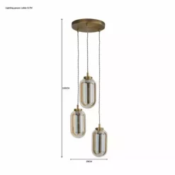 Dunelm Safi Mesh Detail 3 Cluster Ceiling Fitting Antique Brass -Cheap wall lights Store 1000183096 alt07