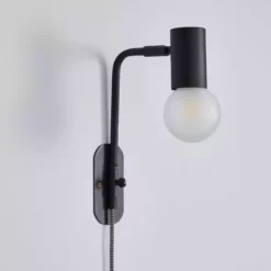 Dunelm Bradford EasyFit Plug In Wall Light Matt Black -Cheap wall lights Store 1000183098 alt03