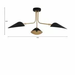 Dunelm Savona 3 Light Ceiling Fitting Black -Cheap wall lights Store 1000183099 alt07
