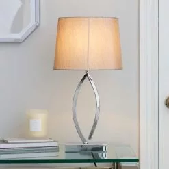 Dunelm Como Table Lamp Chrome Shade