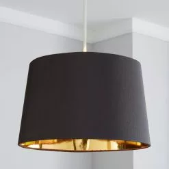 Dunelm Ritz Gold Lined Lamp Shade 35cm Grey