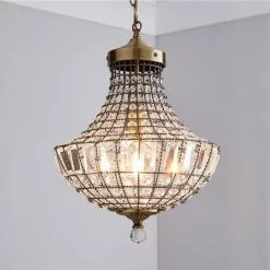 Dunelm Knightsbridge Crystal Antique Brass Chandelier