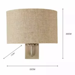 Dunelm Preston Ivory Linen Shaded Wall Light -Cheap wall lights Store 30274337 alt05