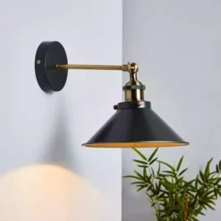 Dunelm Logan Industrial Grey Wall Light