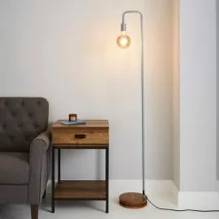 Dunelm Berko Grey Floor Lamp