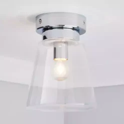 Dunelm Delavin 1 Light Pendant Glass Flush Bathroom Ceiling Fitting