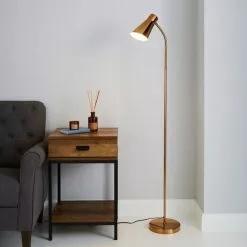 Dunelm Kurtis Gold Floor Lamp
