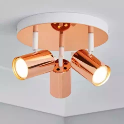Dunelm Carter 3 Light Copper Spotlight