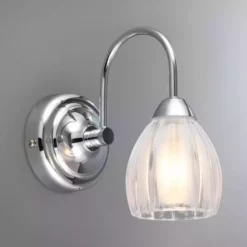 Dunelm Julius Ribbed Glass Bathroom Wall Light
