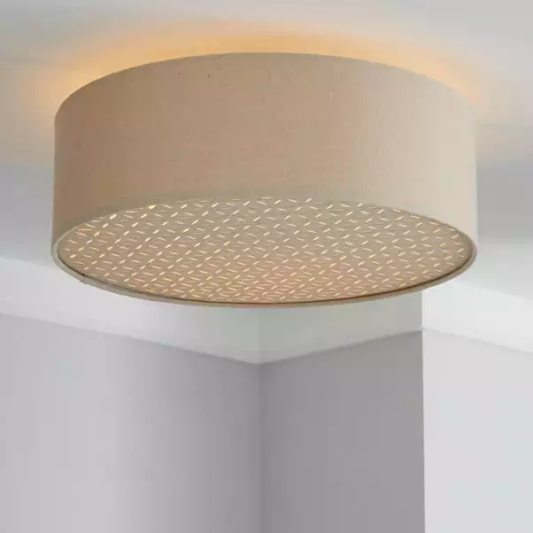 Kirsty Shade Taupe Flush Ceiling Fitting 3 Kirsty Shade Taupe Flush Ceiling Fitting