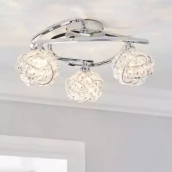 Dunelm Cecilie 3 Light Crystal Semi-Flush Ceiling Fitting