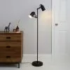 Dunelm Healy 2 Light Black Floor Lamp