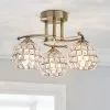 Dunelm Bergen 3 Light Crystal Antique Brass Ceiling Fitting -Cheap wall lights Store 30579888