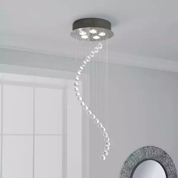 Dunelm Marconia 5 Light Glass Droplet Cluster Flush Ceiling Fitting 3 Dunelm Marconia 5 Light Glass Droplet Cluster Flush Ceiling Fitting