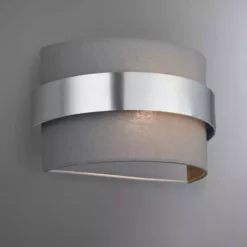 Dunelm Joey Shaded Grey Wall Light