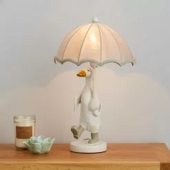 Dunelm Darcy Resin Duck White Table Lamp