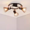 Dunelm Milas 3 Light Black Industrial Semi-Flush Ceiling Fitting