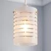 Dunelm Grayson Stripe Glass White Easy Fit Pendant -Cheap wall lights Store 30647567