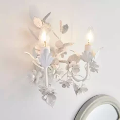 Dunelm Chateau 2 Light Candelabra White Wall Light