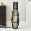 Dunelm Alec Natural Cane Black Floor Lamp