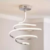 Dunelm Byron Integrated LED Swirl Chrome Ceiling Fitting -Cheap wall lights Store 30647915