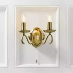 Vogue Lighting Vogue Bernice 2 Light Wall Light Antique Brass