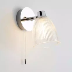 Dunelm Bremont Ribbed Glass Bathroom Wall Light