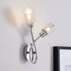 Dunelm Grace 2 Light Chrome Wall Light