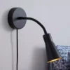 Dunelm Nola Adjustable Easy Fit Plug In Wall Light Black