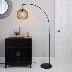 Dunelm Harrison Arc Black Floor Lamp