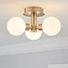 Dunelm Hamptworth 3 Light Frosted Glass Semi-Flush Ceiling Fitting -Cheap wall lights Store 30671407