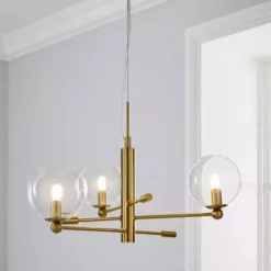 Elements Nour 3 Light Antique Brass Ceiling Fitting