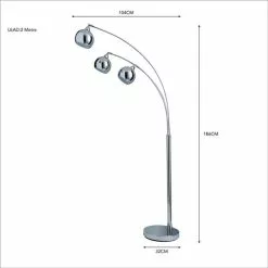 Dunelm Herm 3 Arm Arc Chrome Floor Lamp -Cheap wall lights Store 30674394 alt04
