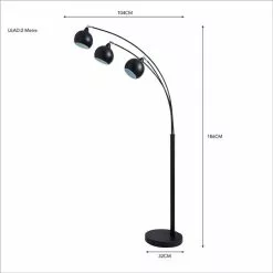 Dunelm Herm 3 Arm Arc Black Floor Lamp 12 Dunelm Herm 3 Arm Arc Black Floor Lamp -Cheap wall lights Store 30674396 alt04