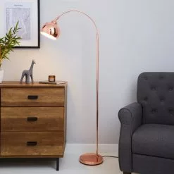 Dunelm Herm Arc Copper Floor Lamp