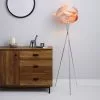 Dunelm Harley Crushed Velvet Blush Floor Lamp