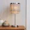 Dunelm Jaz Fringe Grey Table Lamp -Cheap wall lights Store 30674434
