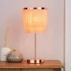 Dunelm Jaz Fringe Pink Table Lamp -Cheap wall lights Store 30674435
