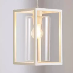 Dunelm London 1 Light Pendant Cream Industrial Ceiling Fitting