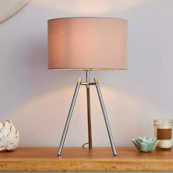 Dunelm Nora Tripod Table Lamp Chrome 3 Dunelm Nora Tripod Table Lamp Chrome