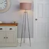 Dunelm Nora Tripod Floor Lamp Chrome