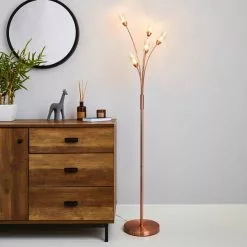 Dunelm Eden 5 Light Floor Lamp Copper