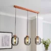 Dunelm Hunter 3 Light Glass Diner Bar Ceiling Fitting