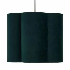 Dunelm Vivian 25cm Scallop Velvet Green Lamp Shade -Cheap wall lights Store 30690172 alt04