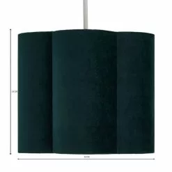 Dunelm Vivian 25cm Scallop Velvet Green Lamp Shade -Cheap wall lights Store 30690172 alt07