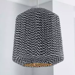 Dunelm Victor Black And White String Easy Fit Pendant
