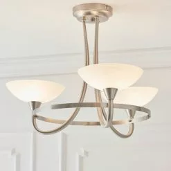 Vogue Lighting Vogue Cagney 3 Light Semi Flush Ceiling Fitting Chrome