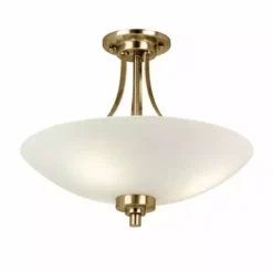 Vogue Lighting Vogue Welles 3 Light Flush Ceiling Fitting Brass