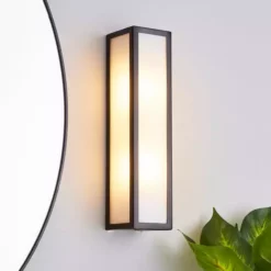 Dunelm Fletcher Boxed Bathroom Wall Light Black