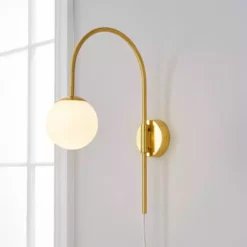 Dunelm Eniola Easy Fit Plug In Wall Light Gold
